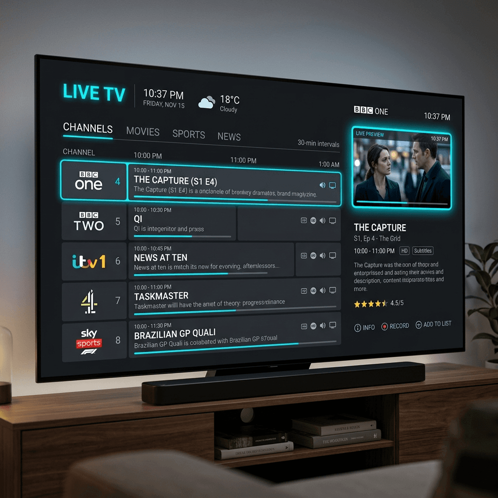 NixaTV Interactive EPG Electronic Program Guide and Catch-up TV